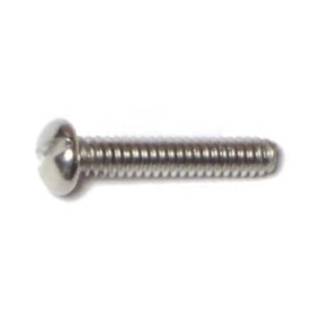 Midwest Fastener #6-32 x 3/4 in Slotted Round Machine Screw, Plain 18-8 Stainless Steel, 25 PK 61222